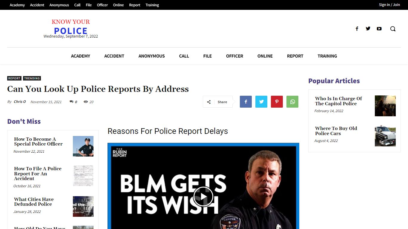 Can You Look Up Police Reports By Address - KnowYourPolice.net