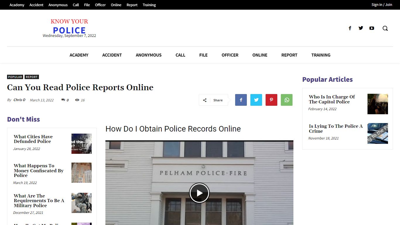 Can You Read Police Reports Online - KnowYourPolice.net