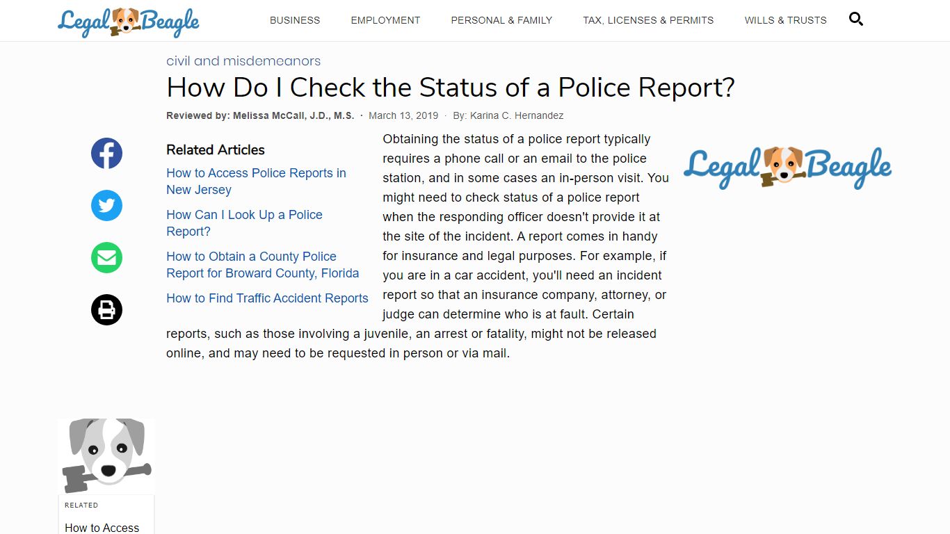 How Do I Check the Status of a Police Report? | Legal Beagle